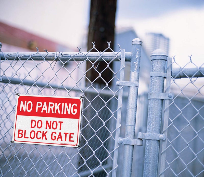 Faittoo (2 pack) Faittoo No Parking Do Not Block Gate Sign, 10 x 7 Inches rectangle, .040 Rust Free Aluminum, UV Protected and Waterproof, Weather Resistant, Durable Ink, Easy to Mount - Image 5